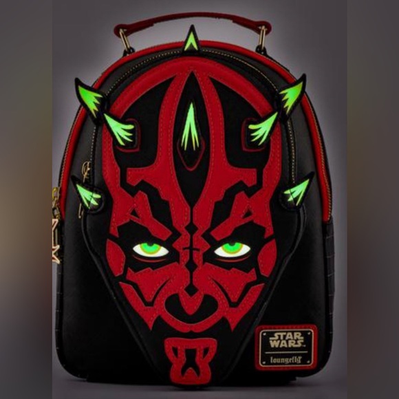 Loungefly Darth Maul Sith Cosplay Mini Backpack Star Wars Glow in the Dark Bag